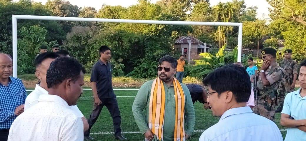Much awaited Foot Ball Astro Turf at Jirania S.N. Colony waiting for inauguration shortly:Susanta Chowdhury