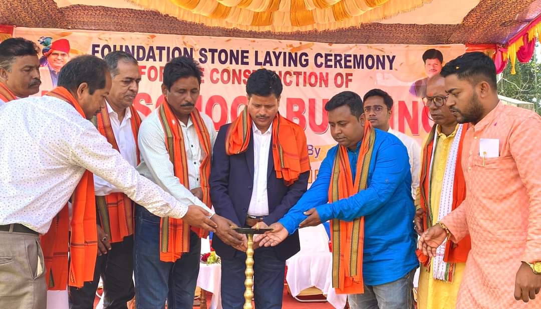 Minister Bhagwan Das participated in the auspicious foundation stone laying ceremony of the new two-storied building of Kumarghat Govt. English Medium High School.