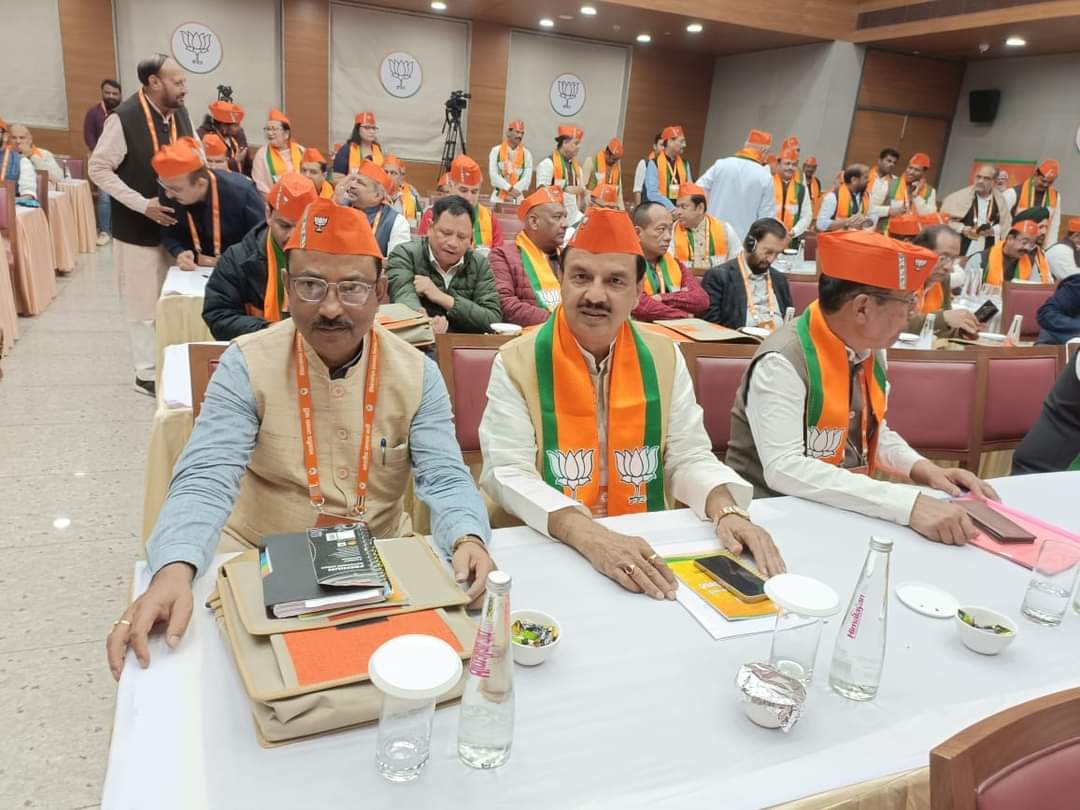 State BJP president Rajib Bhattacharya participated in the Bharatiya Janata Party state office bearer meeting in the presence of Prime Minister Narendra Modi at the BJP central office in New Delhi.