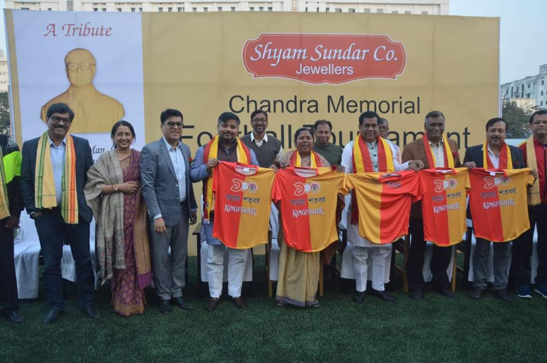 🧧🚨Youth Affairs Minister Sushant Chowdhury presented awards to the players of the Chandra Memorial League football at Umakanta Mini Stadium today