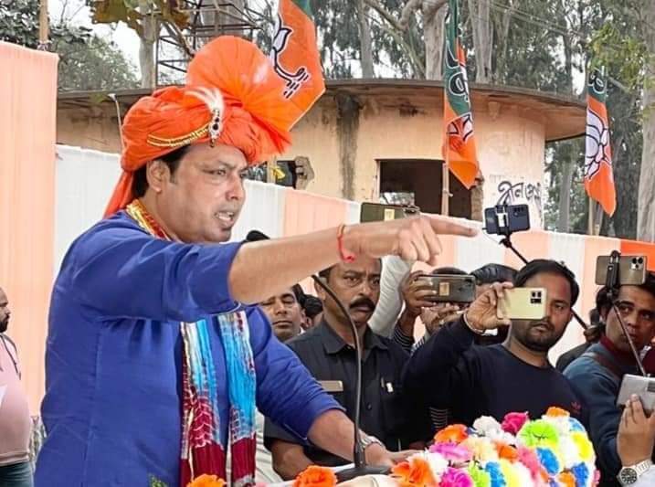 🧧🚨Biplab Kumar campaigning in Agartala constituency