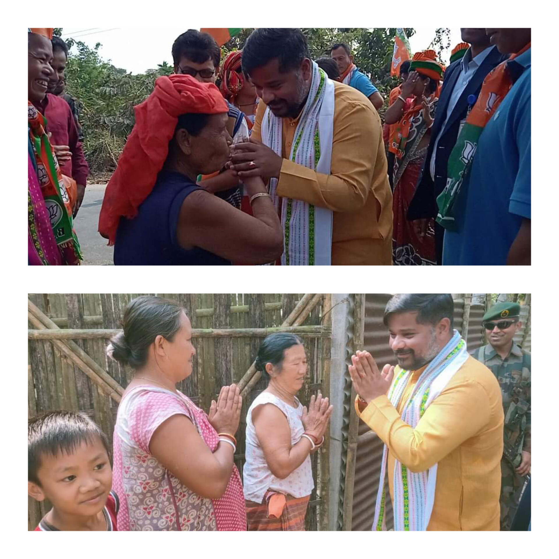 🚨🧧Minister Sushant Chowdhury participated in a grand procession from Paschim Barajala to Narayanbari of Majlishpur assembly constituency on Thursday