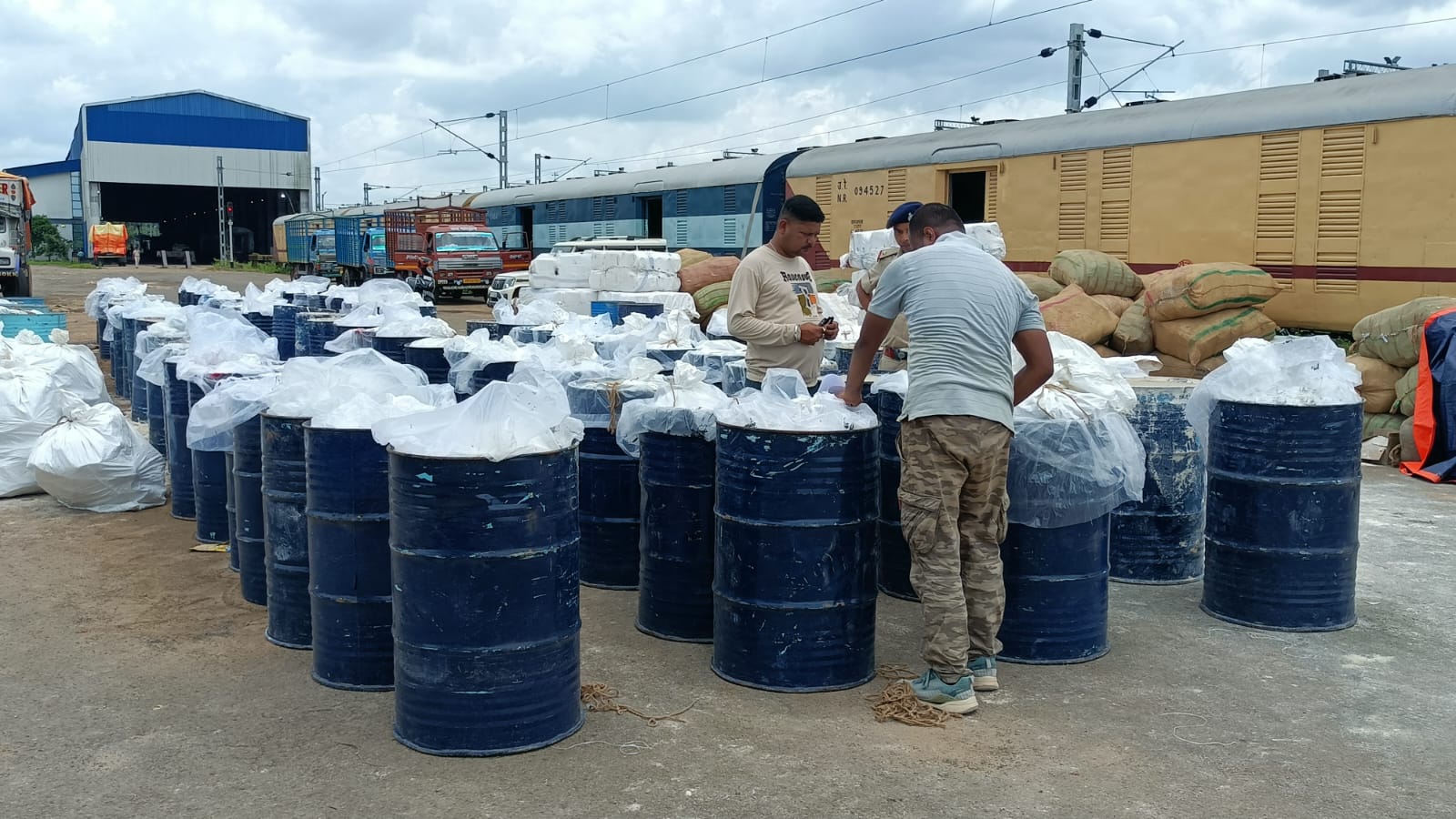 Over 55,000 bottles of codeine-based cough syrup worth Rs 6.54 crore seized from rail parcel wagon at Agartala railway station. one detained